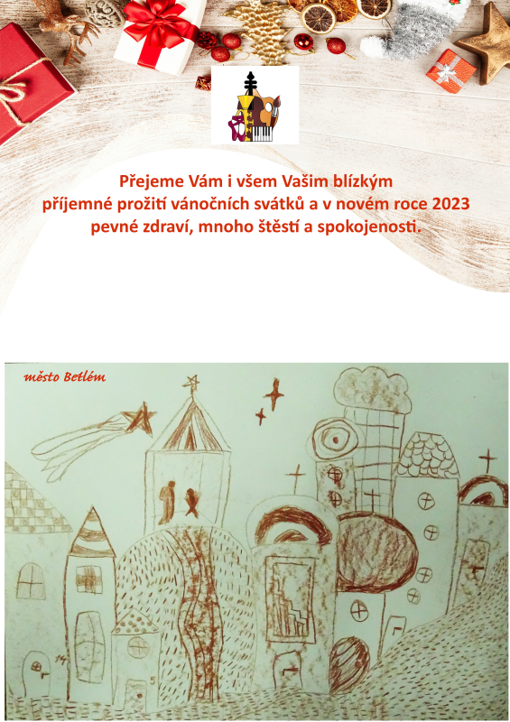 PF vytvořené žáky výtvarného oboru pro nový rok 2023 (VO)